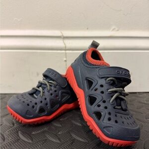 CROCS Kids' Charcoal and Coral Water Shoes